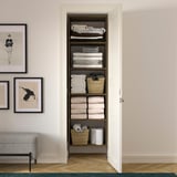 AURDAL Wardrobe combination, brown stained oak veneer/dark gray, 25 5/8x15 3/4x87 "