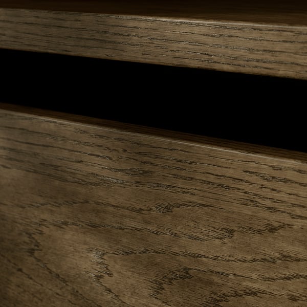 AURDAL Wardrobe combination, brown stained oak veneer/dark gray, 49 1/4x15 3/4x87 "