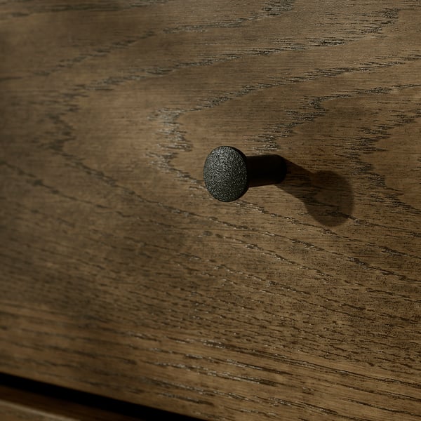 AURDAL Wardrobe combination, brown stained oak veneer/dark gray, 49 1/4x15 3/4x87 "