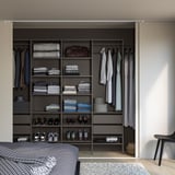 AURDAL Wardrobe combination, dark gray, 1187/8-1327/8x153/4x87