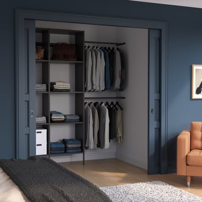 AURDAL Wardrobe combination, dark gray, 70 5/8-83 5/8x15 3/4x87 "