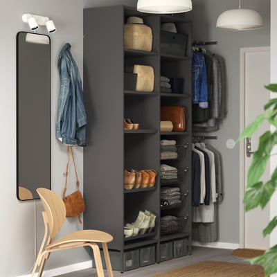 AURDAL Wardrobe combination, dark gray, 70 5/8-83 5/8x15 3/4x87 "