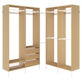 AURDAL Wardrobe combination, oak veneer/white, 70 7/8-83 7/8x15 3/4x87 "