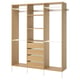 AURDAL Wardrobe combination, oak veneer/white, 74 3/4x15 3/4x87 "