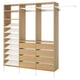 AURDAL Wardrobe combination, oak veneer/white, 95 1/8-108 1/8x15 3/4x87 "