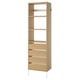 AURDAL Wardrobe combination, oak veneer/white, 25 5/8x15 3/4x87 "
