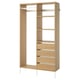 AURDAL Wardrobe combination, oak veneer/white, 49 1/4x15 3/4x87 "