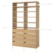 AURDAL Wardrobe combination, oak veneer/white, 92 1/8-118 1/8x15 3/4x87 "