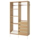AURDAL Wardrobe combination, oak veneer/white, 49 1/4x15 3/4x87 "