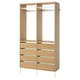 AURDAL Wardrobe combination, oak veneer/white, 49 1/4x15 3/4x87 "