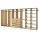 AURDAL Wardrobe combination, oak veneer/white, 196 7/8x15 3/4x87 "