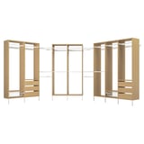 AURDAL Wardrobe combination, oak veneer/white, 70 7/8-118 1/8x15 3/4x87 "