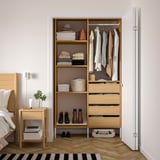 AURDAL Wardrobe combination, oak veneer/white, 49 1/4x15 3/4x87 "