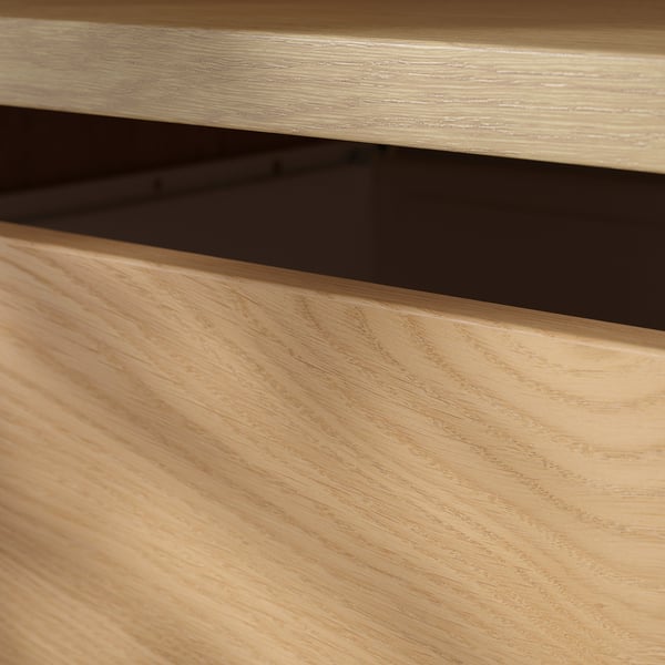 AURDAL Wardrobe combination, oak veneer/white, 49 1/4x15 3/4x87 "