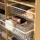 AURDAL Wardrobe combination, oak veneer/white, 74 3/4x15 3/4x87 "