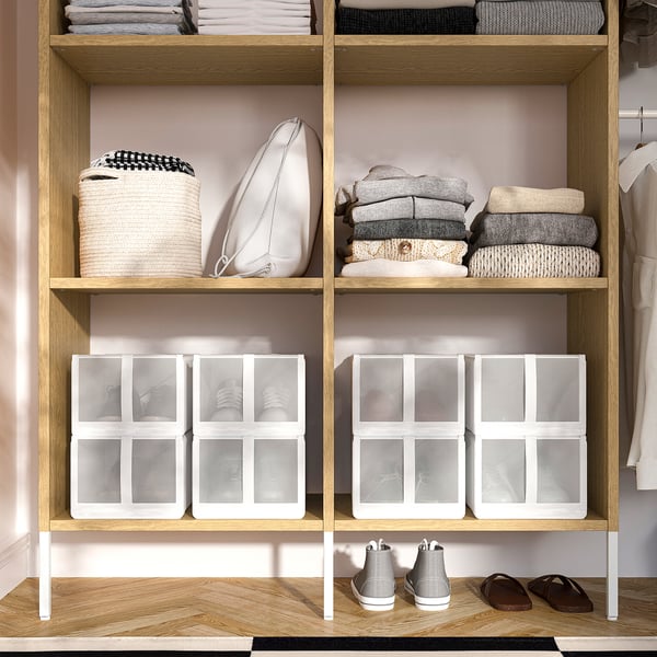 AURDAL Wardrobe combination, oak veneer/white, 70 5/8-83 5/8x15 3/4x87 "