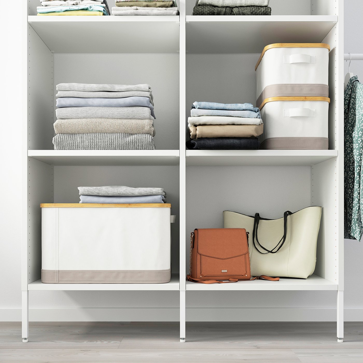 AURDAL wardrobe combination, white, 705/8-835/8x153/4x87