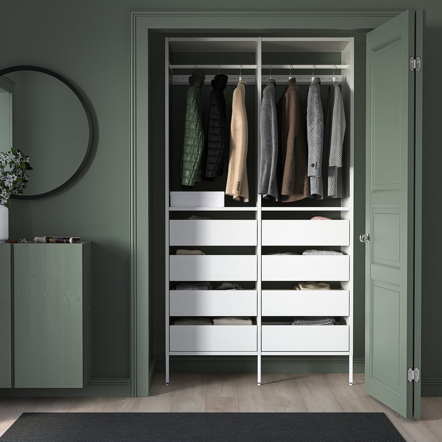 AURDAL wardrobe combination, white, 491/4x153/4x87" IKEA