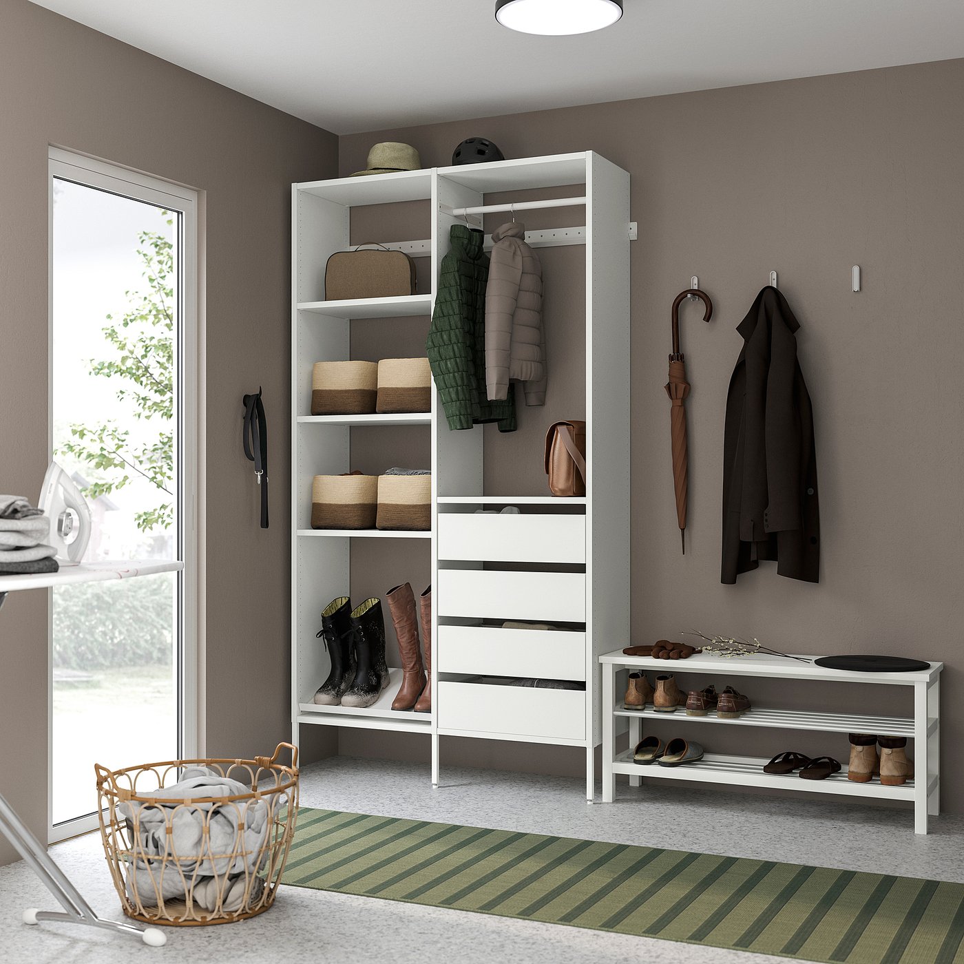AURDAL wardrobe combination, white, 491/4x153/4x87