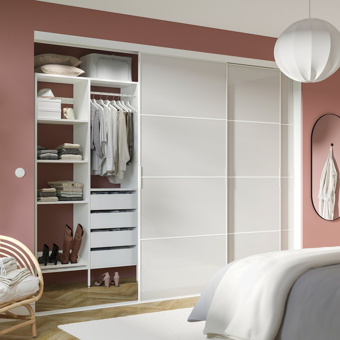 AURDAL wardrobe combination, white, 491/4x153/4x87