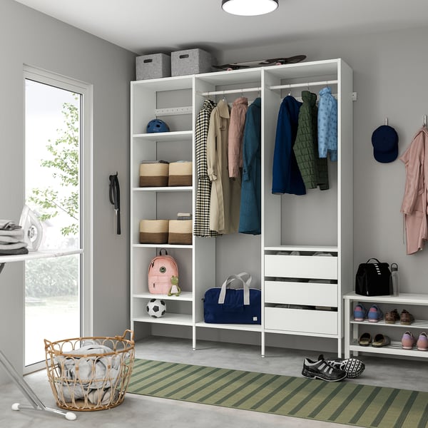AURDAL Wardrobe combination, white, 74 3/4x15 3/4x87 "