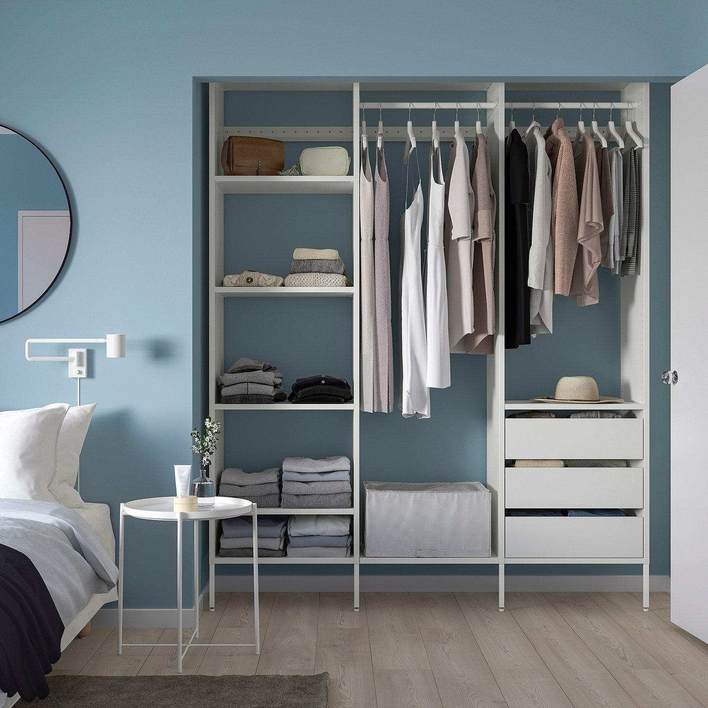 アベル　 AURDAL wardrobe combination, white, 743/4x153/4x87