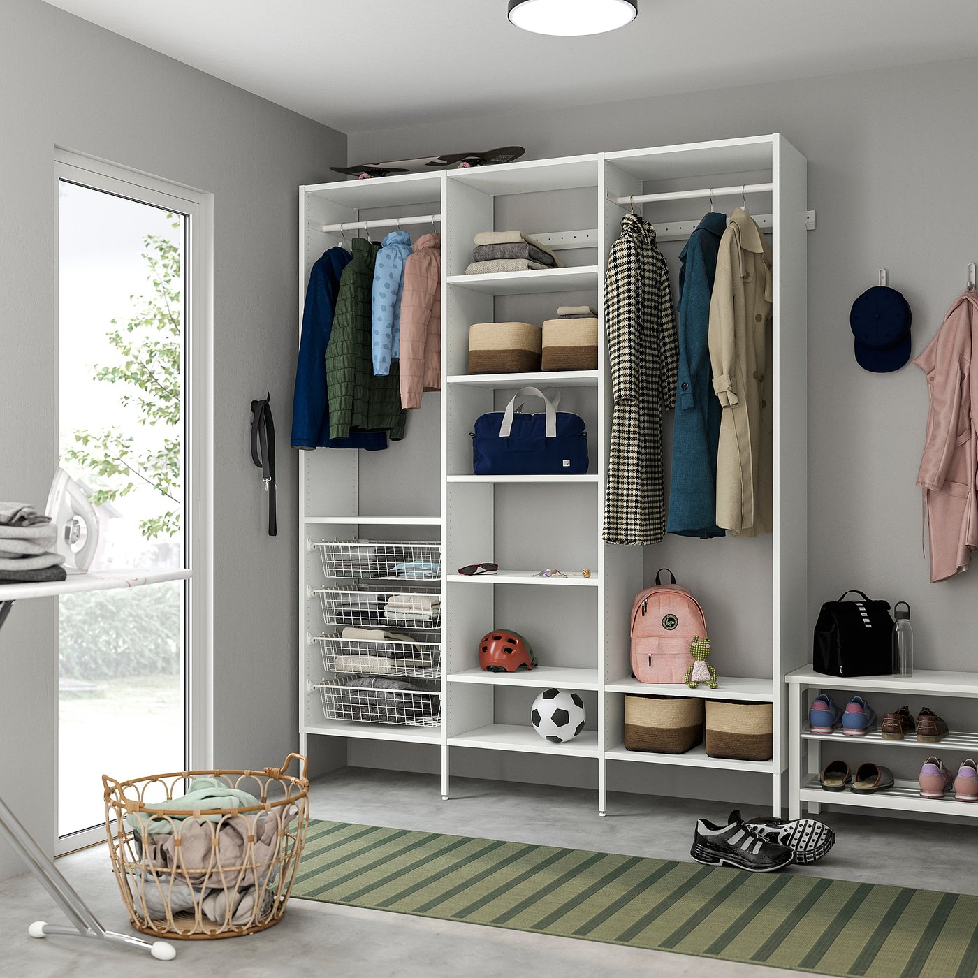 AURDAL wardrobe combination, white, 743/4x153/4x87