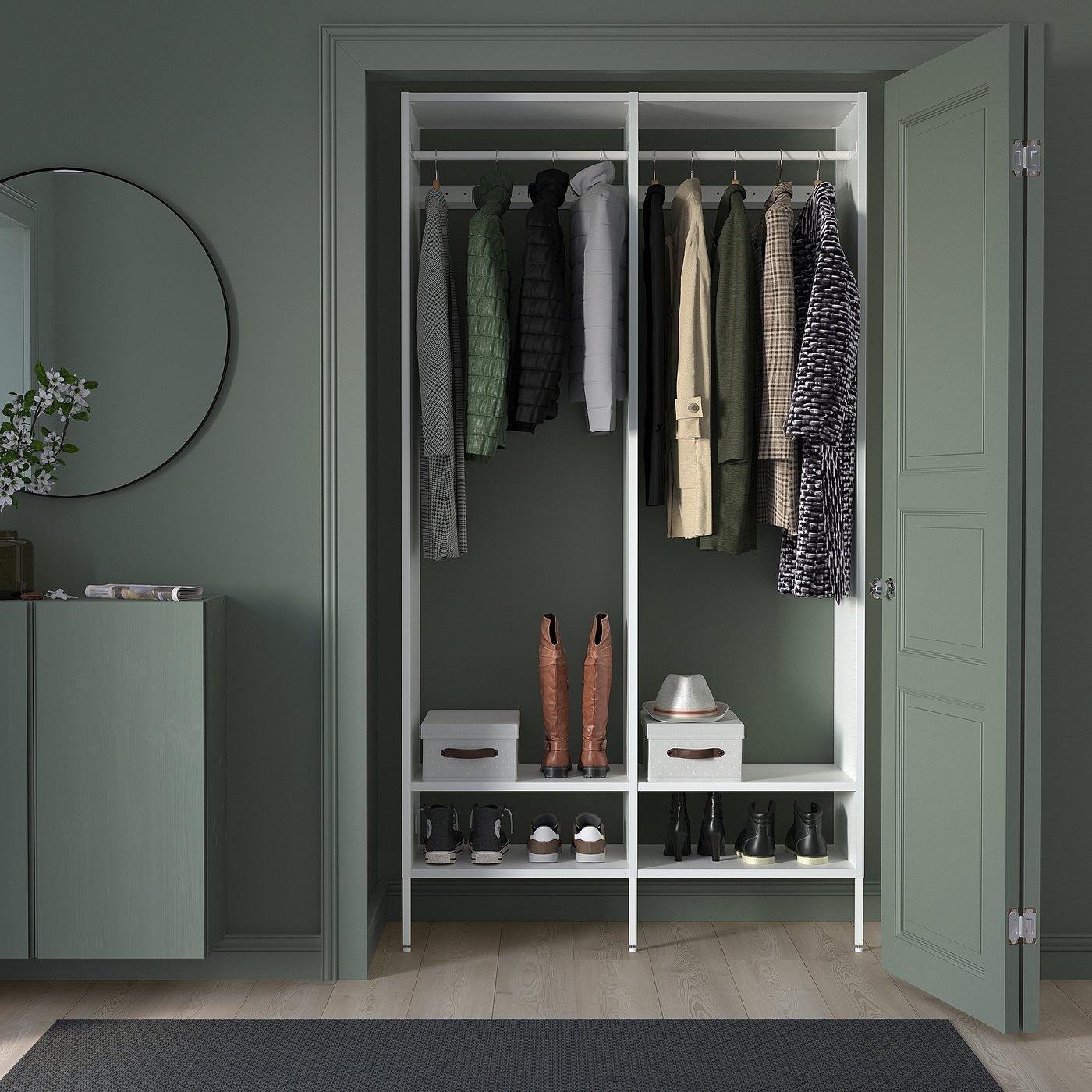 AURDAL wardrobe combination, white, 491/4x153/4x87
