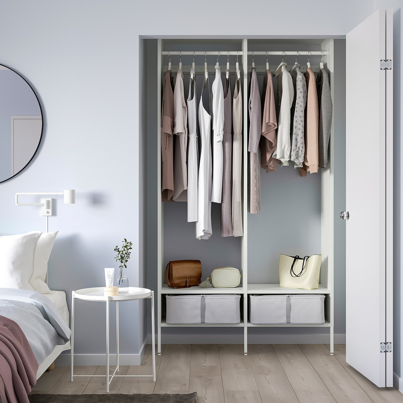 AURDAL wardrobe combination, white, 491/4x153/4x87