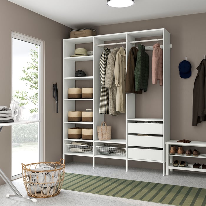AURDAL wardrobe combination, white, 743/4x153/4x87" - IKEA
