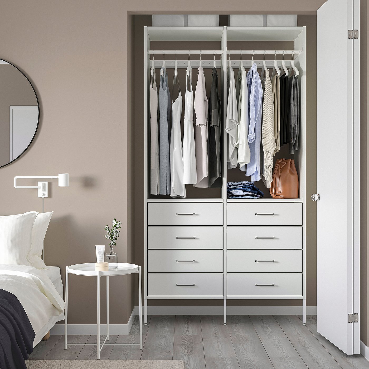 AURDAL wardrobe combination, white, 491/4x153/4x87