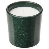 AVMÅLA Scented candle in ceramic jar, Crisp mint/dark green, 50 hr