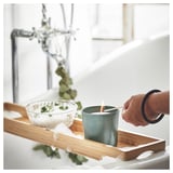 AVMÅLA Scented candle in ceramic jar, Crisp mint/dark green, 50 hr