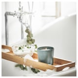 AVMÅLA Scented candle in ceramic jar, Crisp mint/dark green, 50 hr