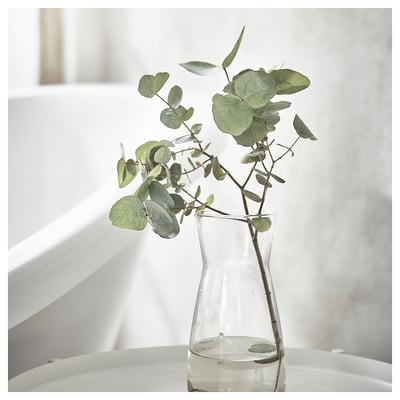AVMÅLA Scented candle in ceramic jar w lid, Crisp mint/dark green, 60 hr