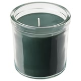 AVMÅLA Scented candle in glass, Crisp mint/dark green, 40 hr
