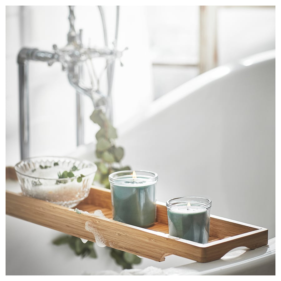 AVMÅLA scented candle in glass, Crisp mint/dark green, 20 hr IKEA