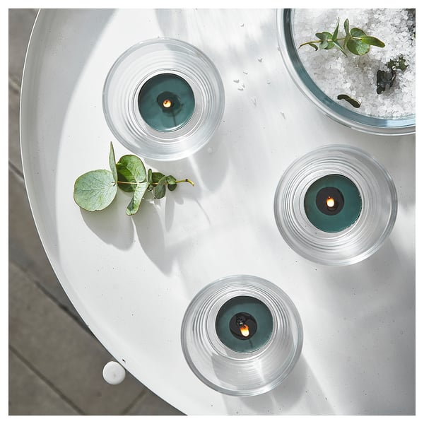 AVMÅLA Scented tealight, Crisp mint/dark green, 3.5 hr