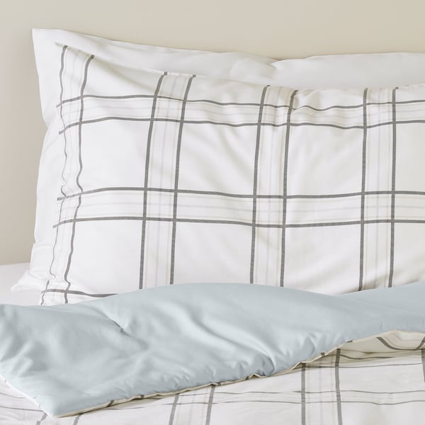 AXLÖNN Comforter set, blue/white, Full/Queen