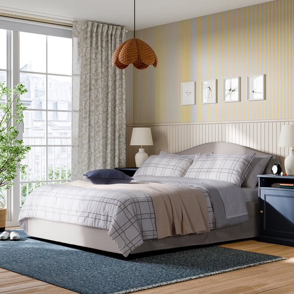 AXLÖNN Comforter set, blue/white, Full/Queen