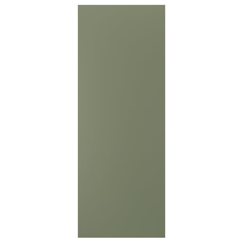 A rectangular AXSTAD kitchen cabinet in a matte grey-green shade with smooth plastic surfaces.