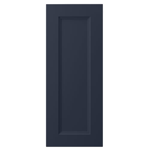 AXSTAD blue kitchen door. Rectangular inset panel. Matt finish. Recycled plastic foil.