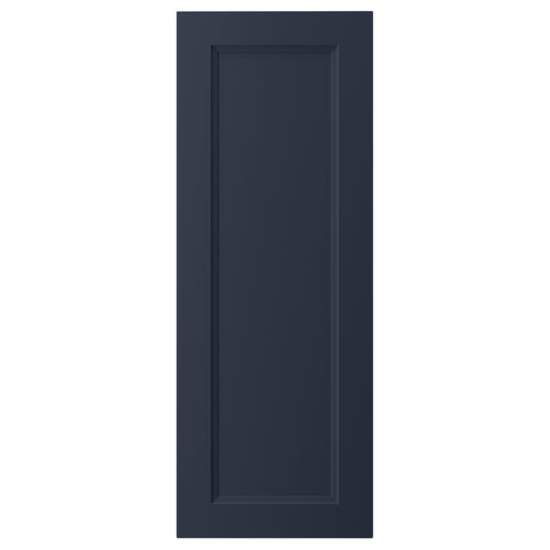 Dark blue rectangular cabinet door with inset panel, smooth finish.