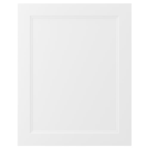 AXSTAD white kitchen door, matte surface, inset panel design, rectangular shape.