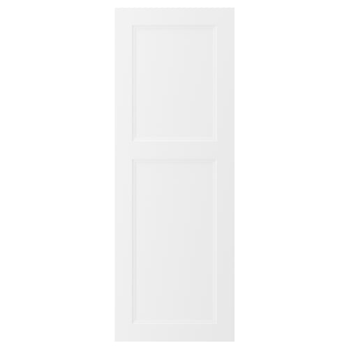 AXSTAD white cabinet door, matt finish, inset panel, fiberboard core, plastic foil cover, timeless design.