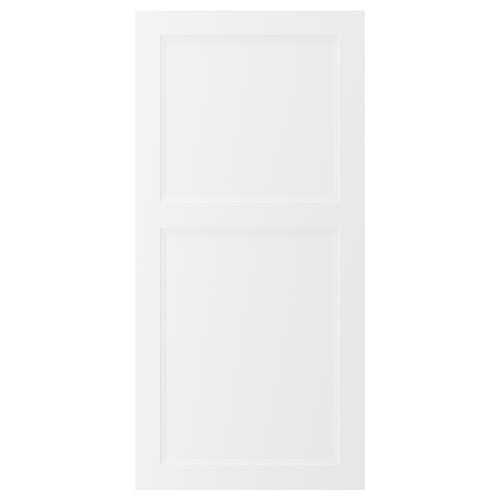 AXSTAD door, white, rectangular, matte, modern/traditional design, inset panel, fiberboard, recycled plastic foil.