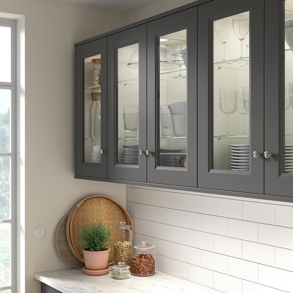 AXSTAD Glass door, dark gray, 15x40 "