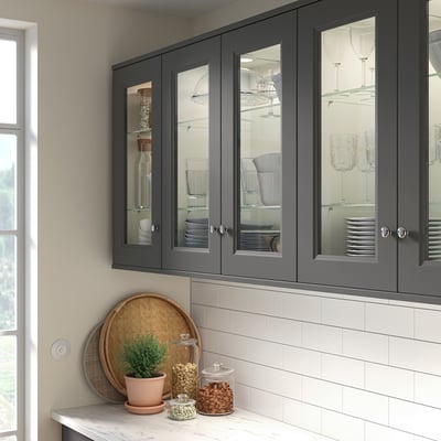 AXSTAD Glass door, dark gray, 15x40 "