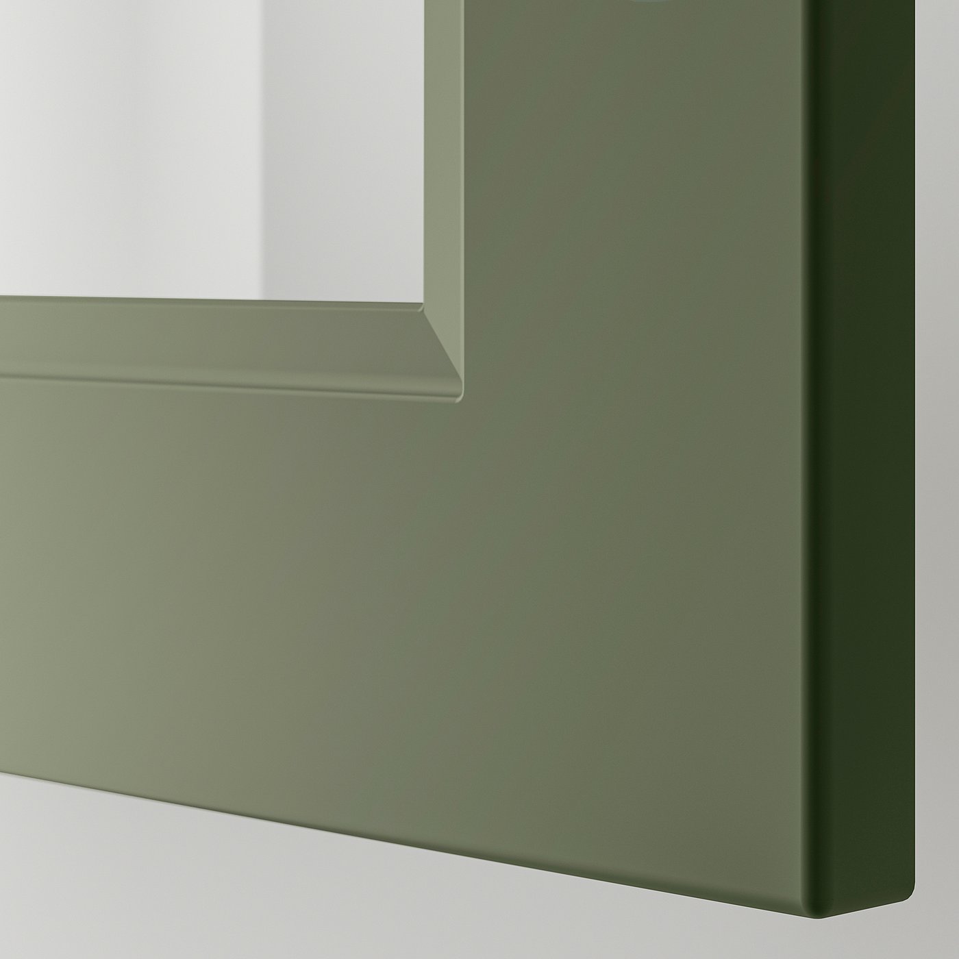 AXSTAD glass door, gray-green, 18x40