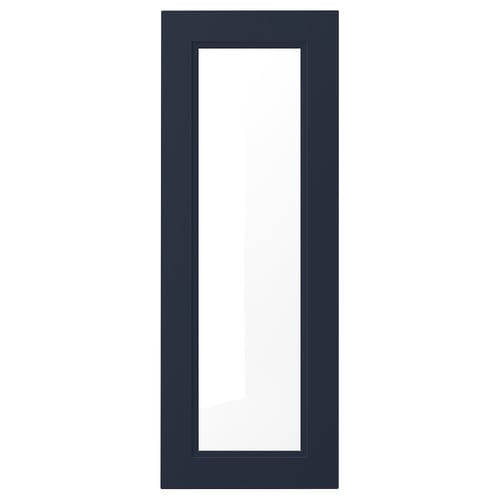 AXSTAD dark blue framed glass door, modern minimalist design, smooth plastic finish.